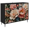 vidaXL Servírovacia skriňa BORNE Čierny dub 102 x 33 x 76 cm