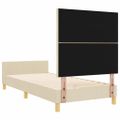 vidaXL Rám postele s čelnou doskou Krémová 100 x 200 cm látka