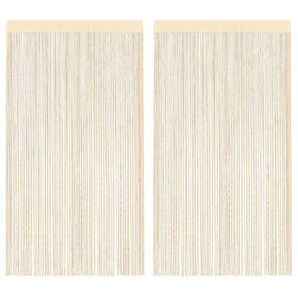 vidaXL Šnúrkový záves, 2 ks, 100x250 cm, krémový