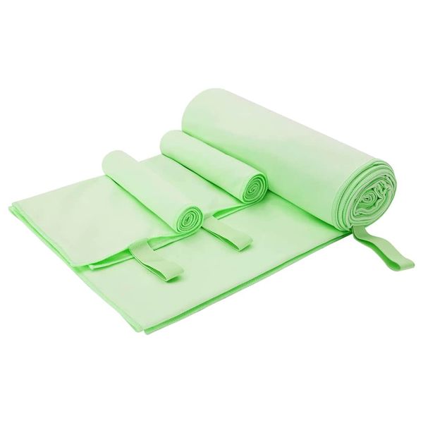 vidaXL Sada športových uterákov 3 pcs Zelená Polyester a polyamid