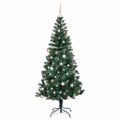 vidaXL Umelý predsvietený vianočný stromček Zelená 210 cm PVC a kov