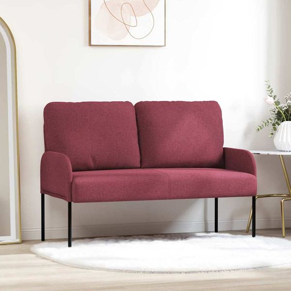 vidaXL Pohovky s vankúšom 110cm Víno červené Preglejka