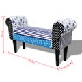 vidaXL Lavička, patchwork, modro biela