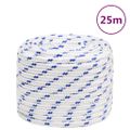 vidaXL Lodné lano biele 16 mm 25 m polypropylén