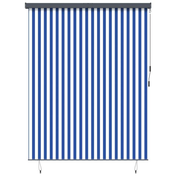 vidaXL Roleta Modrá a biela 200 x 250 cm Textil a hliník