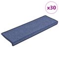 vidaXL Schodové rohože 30 ks 65x21x4 cm modré s obdĺžnikovým okrajom