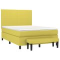 vidaXL Boxspring posteľ s matracom svetlozelená 140x190 cm látka