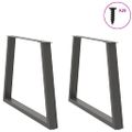 vidaXL Nohy k jedálenskému stolu v tvare V, 2 ks, antracitové, 90 x (72-73,3) cm, oceľ
