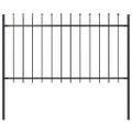 vidaXL Záhradný plot Woerden s vrchnou časťou v tvare oštepu, oceľový 170x100 cm, čierny