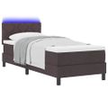 vidaXL Posteľ s pružinovým rámom Tmavohnedá 80 x 200 cm látka