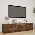 vidaXL TV skriňa s LED 165 x 34 x 40 cm Údený Dub Konštruované drevo