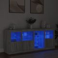 vidaXL Komoda s LED svetlami sivá sonoma 164x37x67 cm