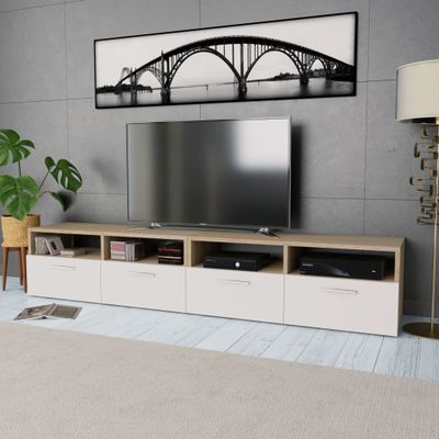 vidaXL TV skrinky 2 ks, kompozitné drevo 95x35x36 cm, dubová a biela