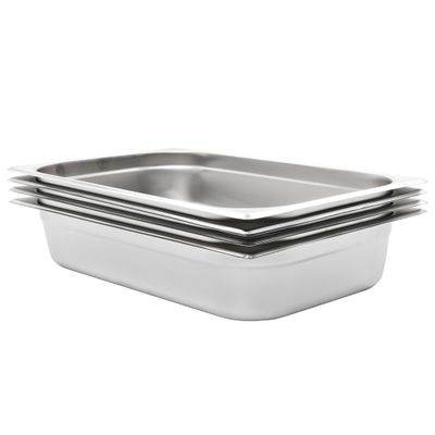 vidaXL Gastronádoby 4 ks, GN 1/1, 100 mm, nehrdzavejúca oceľ