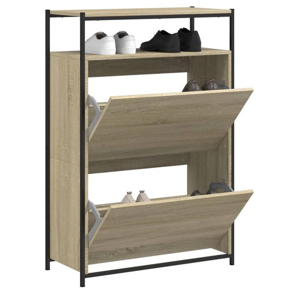 vidaXL Botník dub sonoma 75x34x112 cm kompozitné drevo