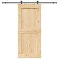 vidaXL Posuvné dvere NARVIK Prírodná a čierna 100 x 210 cm (213,5 cm)