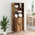 vidaXL Highboard Staré drevo 69,5 x 32,5 x 180 cm Kompozitné drevo