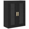 vidaXL Highboard Čierny dub 34,5 x 34 x 180 cm Kompozitné drevo