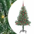 vidaXL Umelý vianočný stromček, snehom obalený, s LED svetlom 120 cm