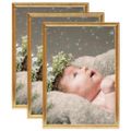 vidaXL Fotorámiky na stôl, koláž 3 ks, zlaté 15x21 cm, MDF