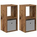 vidaXL Nočný stolík 2 ks Staré drevo 25,5 x 22 x 49,5 cm