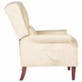 vidaXL Sklápacie kreslo krémové zamatové