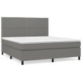vidaXL Boxspring posteľ s matracom tmavosivá 160x200 cm látka