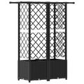 vidaXL Vyvýšený záhon s mriežkou a strechou Čierna 124 x 40 x 136 cm