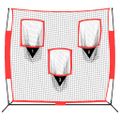 vidaXL Prenosná baseballová sieť čiernočervená 183x105x183cm polyester