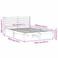 vidaXL Rám postele Hnedá 140 x 190 cm Masívne borovicové drevo