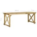 vidaXL Záhradný stôl 200x79x75 cm impregnovaná borovica