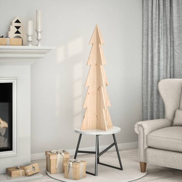 vidaXL Drevený vianočný stromček 112 cm masívna borovica