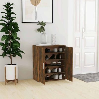 vidaXL Botník dymový dub 60x35x70 cm spracované drevo