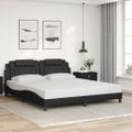 vidaXL Rám postele Viana s LED bez matraca čierny 180x200 cm