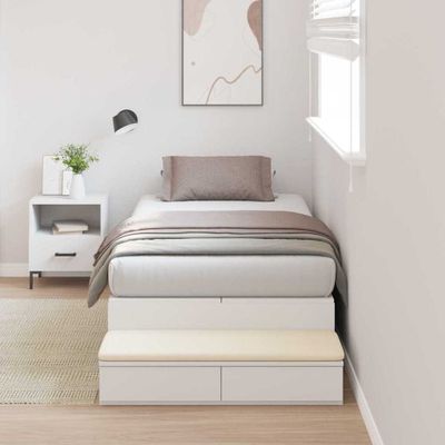vidaXL Rám postele s úložným prostorem Biela 75 cm Kompozitné drevo