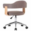vidaXL Otočné jedálenské stoličky 6ks,sivohnedé, ohýbané drevo a látka
