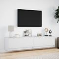 vidaXL TV nástenná skrinka s LED biela 180x31x38 cm
