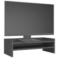 vidaXL Stojan na monitor sivý 50x24x16 cm masívna borovica
