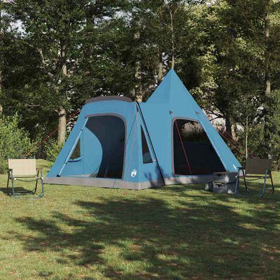 vidaXL Teepee stan pre 5 osôb so strechou Modrá 545 x 450 x 295 cm