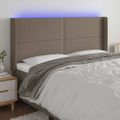 vidaXL Čelo postele s LED sivohnedé 183x16x118/128 cm látka