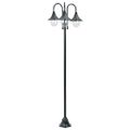 vidaXL Záhradná stĺpová lampa E27 220 cm hliníková 3-lampáše tmavozelená