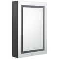 vidaXL LED kúpeľňová zrkadlová skrinka sivá 50x13x70 cm