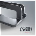 AXAGON STND-VG vertikální hliníkový stojan na notebook 10"-17.3" nastavitelný rozestup, šedý Stojan, vertikální, notebooky 10"–17.3", tablety, nastavitelná šírka 9,5–25,5 mm, hliník, protiskluz, šedý
