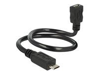 Predlžovacia šnúra USB - Micro USB typ B (F) na Micro USB typ B (M) - USB 2.0 OTG - 35 cm - čierna