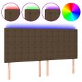 vidaXL Čelo postele s LED tmavohendé 180x5x118/128 cm látka