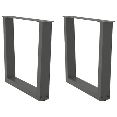 vidaXL Nohy konferenčného stolíka v tvare V, 2 ks, antracitové, 50 x (42-43,3) cm, oceľ