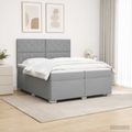 vidaXL Posteľ boxspring s matracom Svetlosivá 200 x 200 cm Látka