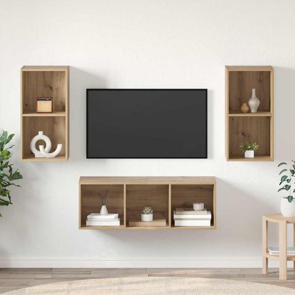 vidaXL Zostava TV skriniek Nástenný Remeselný dub 37 x 37 x 107 cm