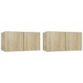 vidaXL Závesné TV skrinky 2 ks dub sonoma 60x30x30 cm