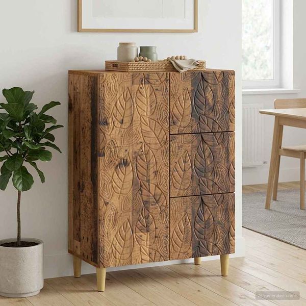 vidaXL Servírovacia skriňa Staré drevo 66 x 34,5 x 90 cm